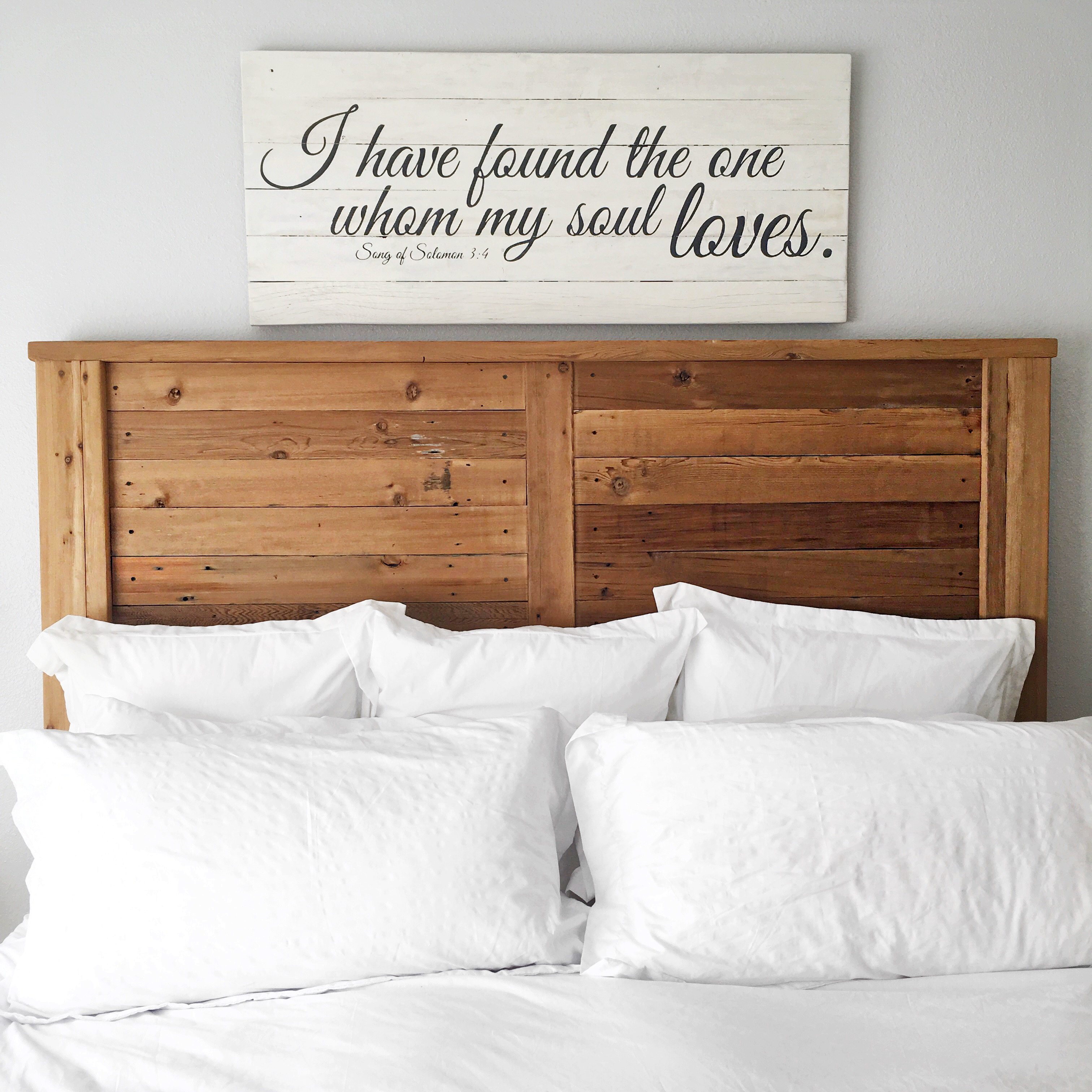 Reclaimed Wood Farmhouse Style Headboards at PeacefulHomeSigns.com